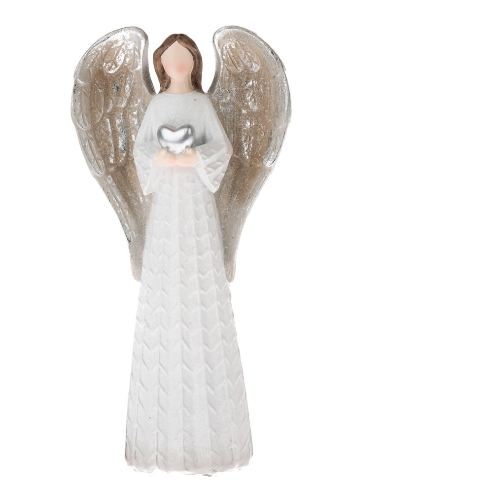 Szívet tartó angyal szobrocska, 19,5 cm - Dakls