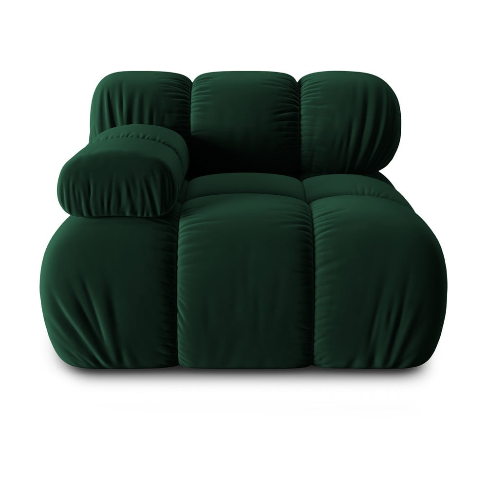 Zöld bársony kanapé modul (bal oldali) bellis – micadoni home