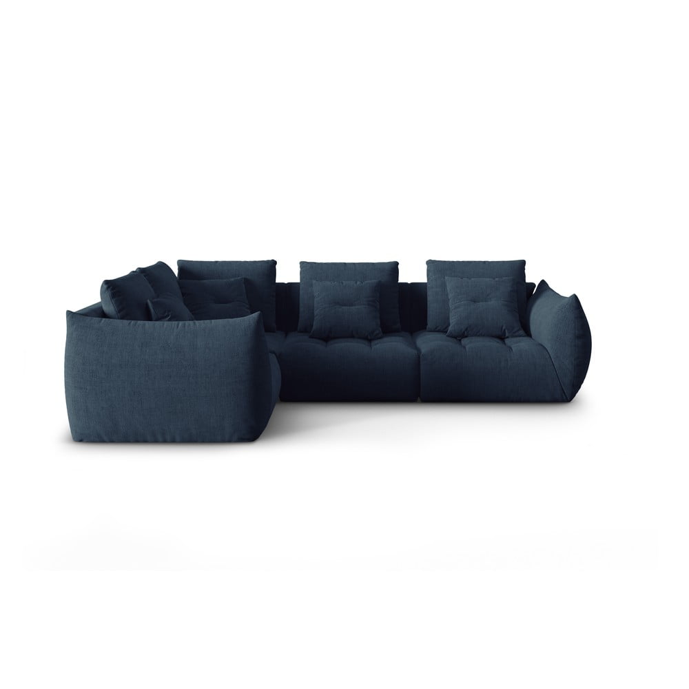 Sötétkék sarokkanapé (bal oldali-L alakú) Bloom – Micadoni Home