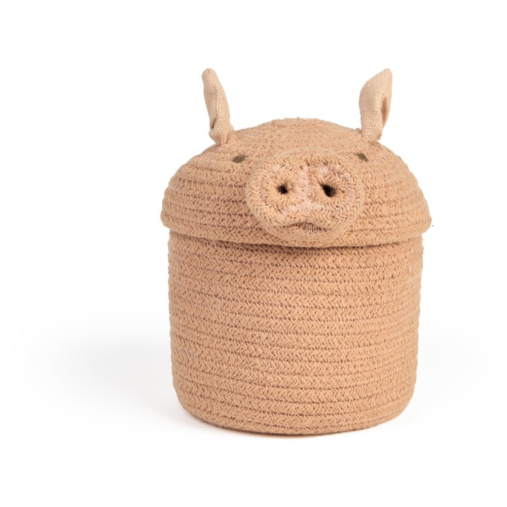 Világos rózsaszín textil játéktároló kosár ø 17x15 cm Mini Peggy the Pig – Lorena Canals