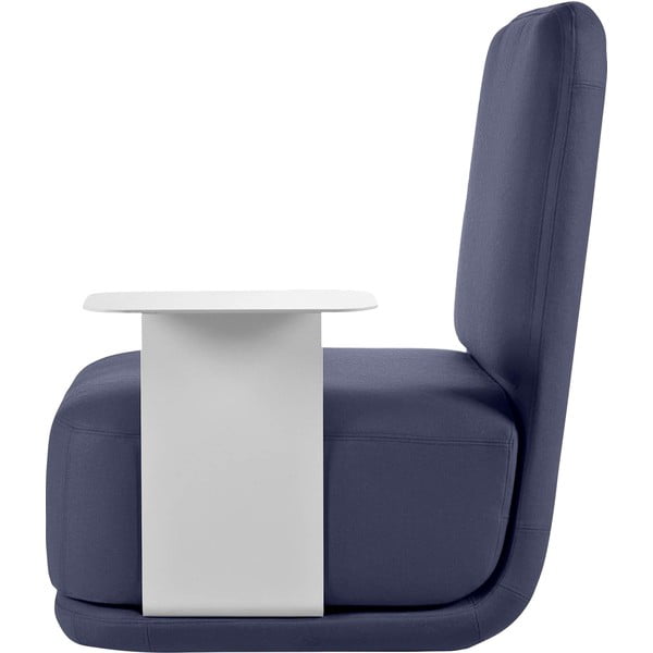 Standby High + Side Table sötétkék fotel fehér fém kisasztallal - Softline