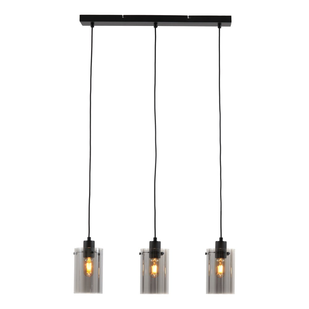 Fekete mennyezeti lámpa üveg búrával 65x12 cm vancouver – light & living