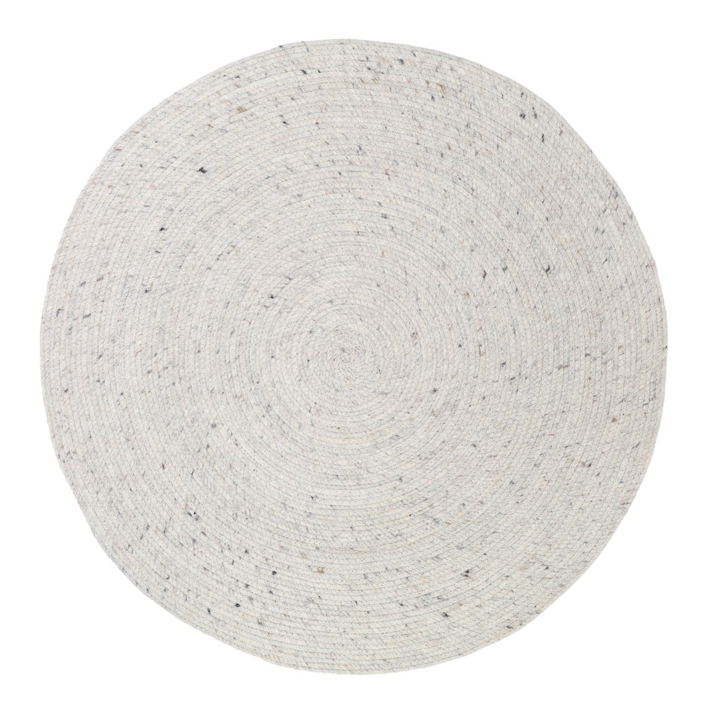 Neethu fehér-szürke kézzel készített szőnyeg gyapjú és pamut keverékből, ø 110 cm - nattiot