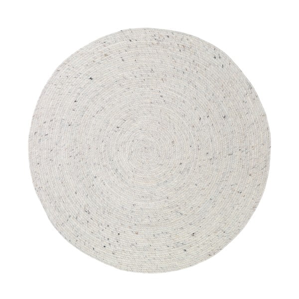 Neethu fehér kézzel készített szőnyeg gyapjú és pamut keverékből, ø 110 cm - Nattiot