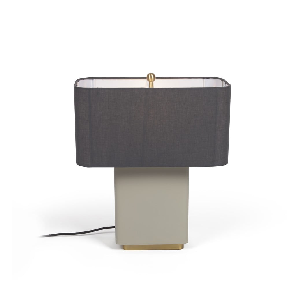 Szürke-aranyszínű asztali lámpa fém búrával (magasság 45 cm) Clelia – Kave Home
