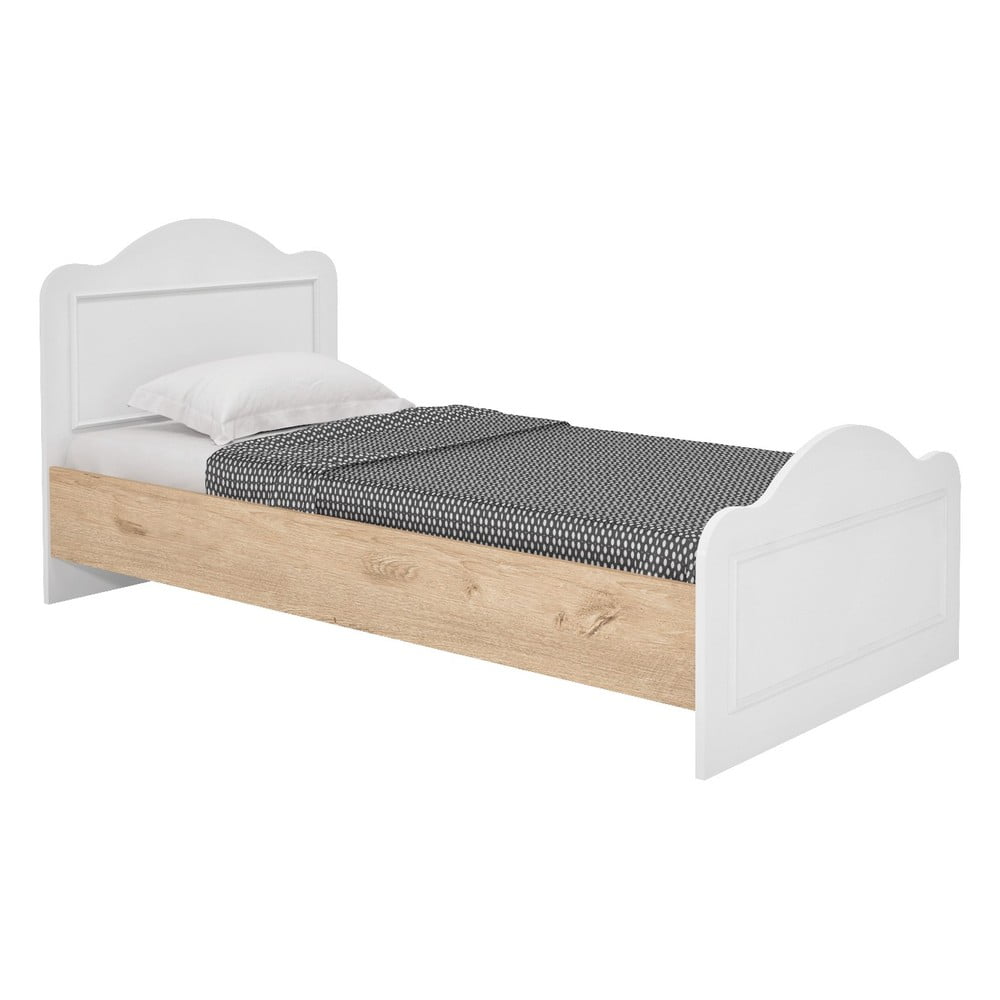 Fehér-natúr színű egyszemélyes ágy 90x190 cm Alessa – Kalune Design