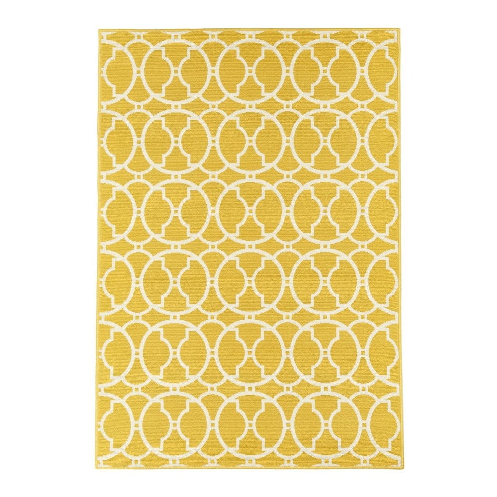 Interlaced sárga kültéri szőnyeg, 133 x 190 cm - Floorita