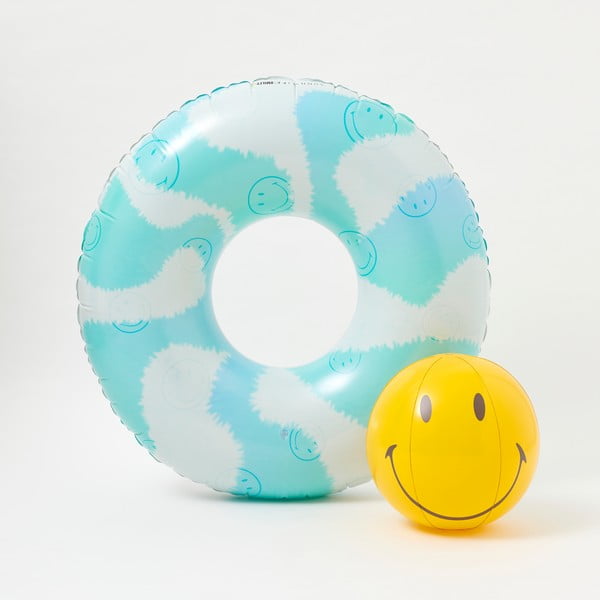 Smiley úszógumi és felfújható labda - Sunnylife
