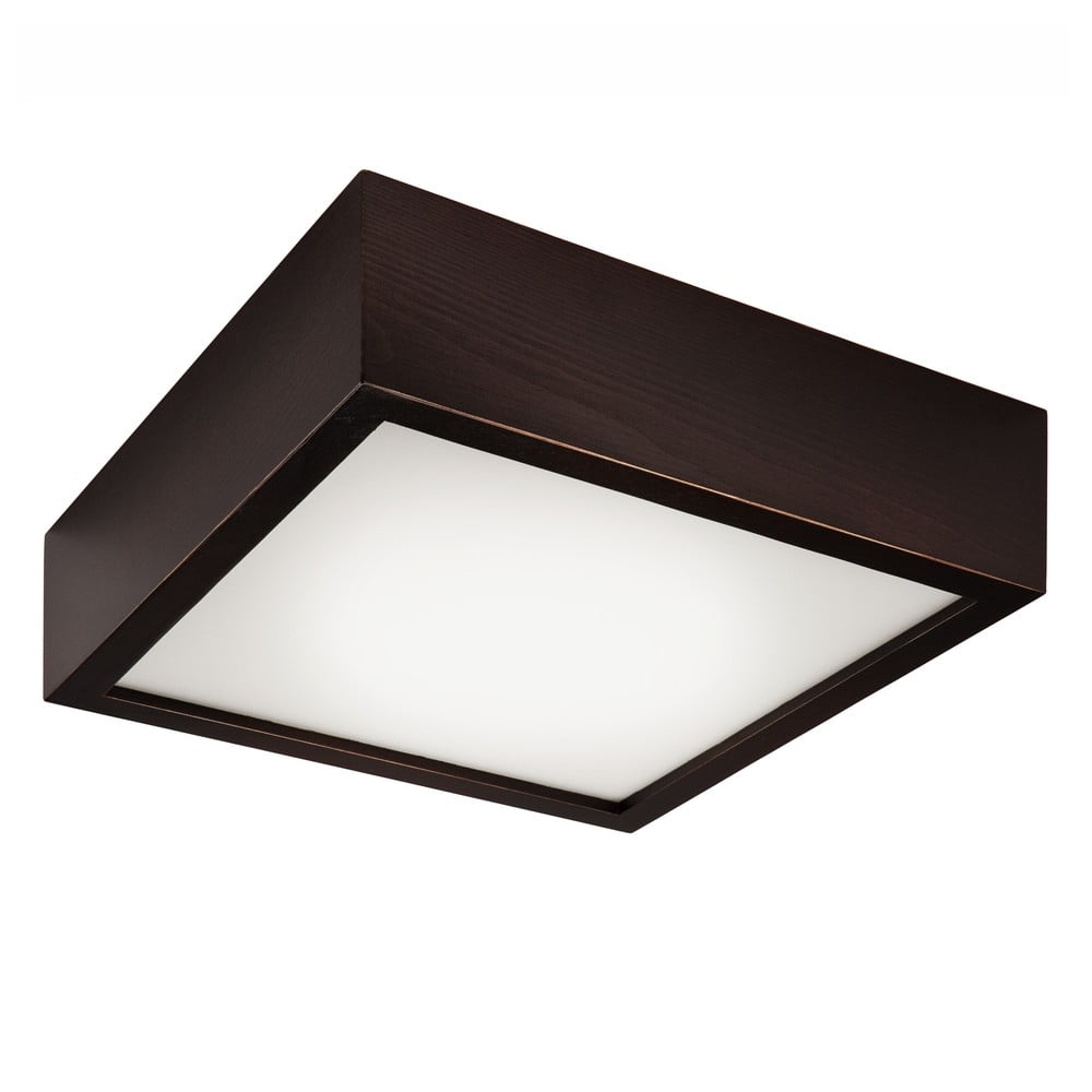 Sötétbarna mennyezeti lámpa üveg búrával 27,5x27,5 cm Quadro – LAMKUR