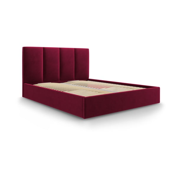 Juniper borvörös bársony kétszemélyes ágy, 180 x 200 cm - Mazzini Beds