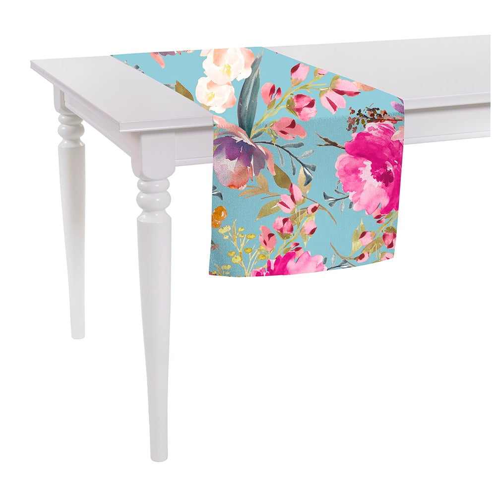 Butterflies Blossom kék asztali futó, 140 x 40 cm - Mike & Co. NEW YORK