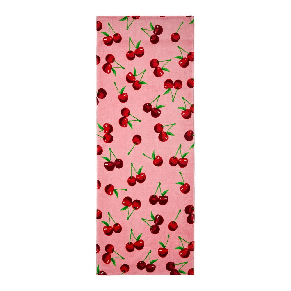 Rózsaszín pamut strandtörölköző 78x200 cm Cherries – Catherine Lansfield