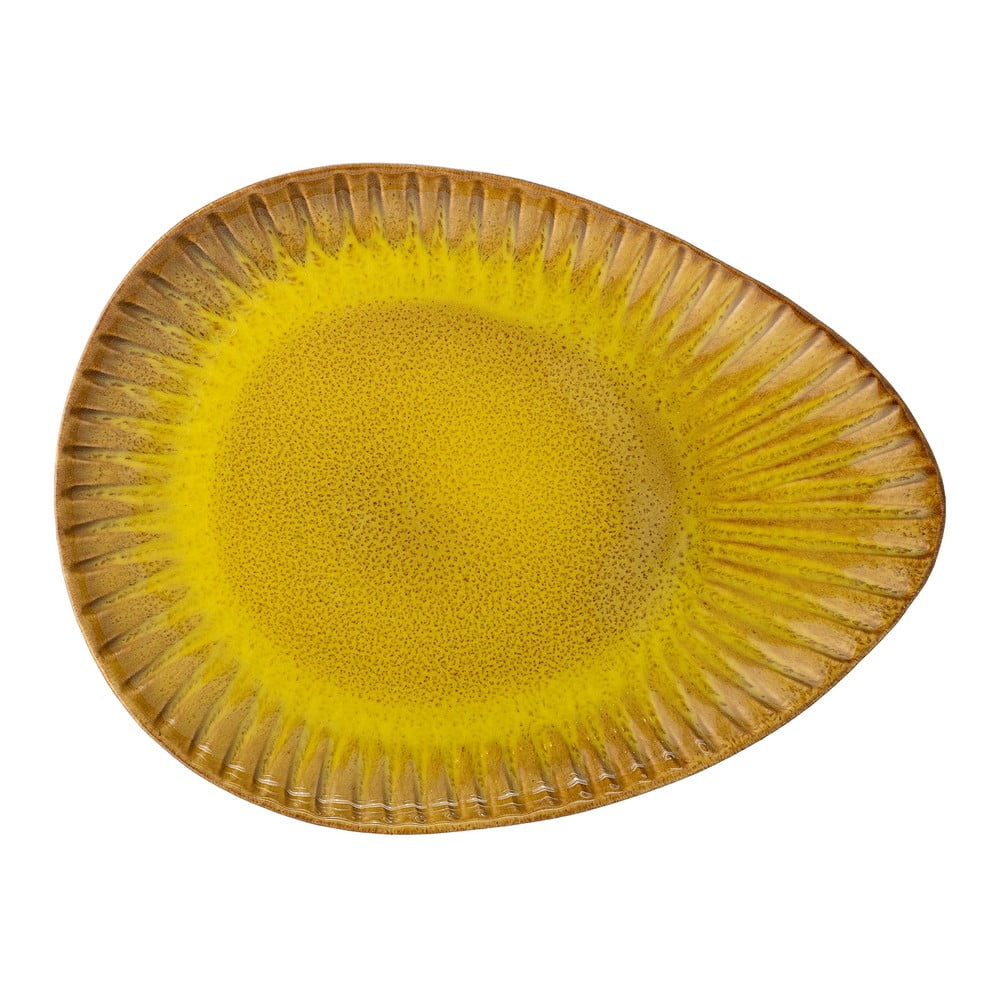 Cala sárga agyagkerámia szervírozó tál, 34 x 25,5 cm - Bloomingville