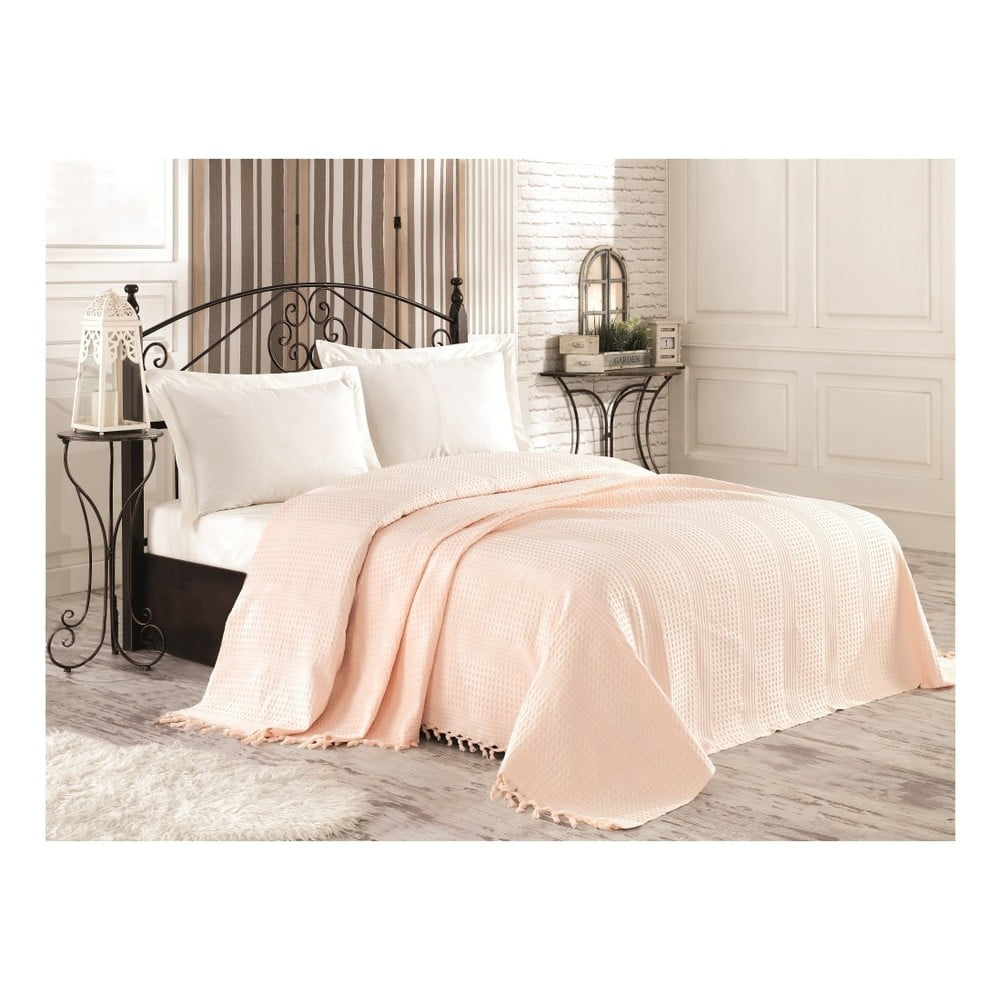 Tarra krémszínű pamut ágytakaró franciaágyhoz, 220 x 240 cm