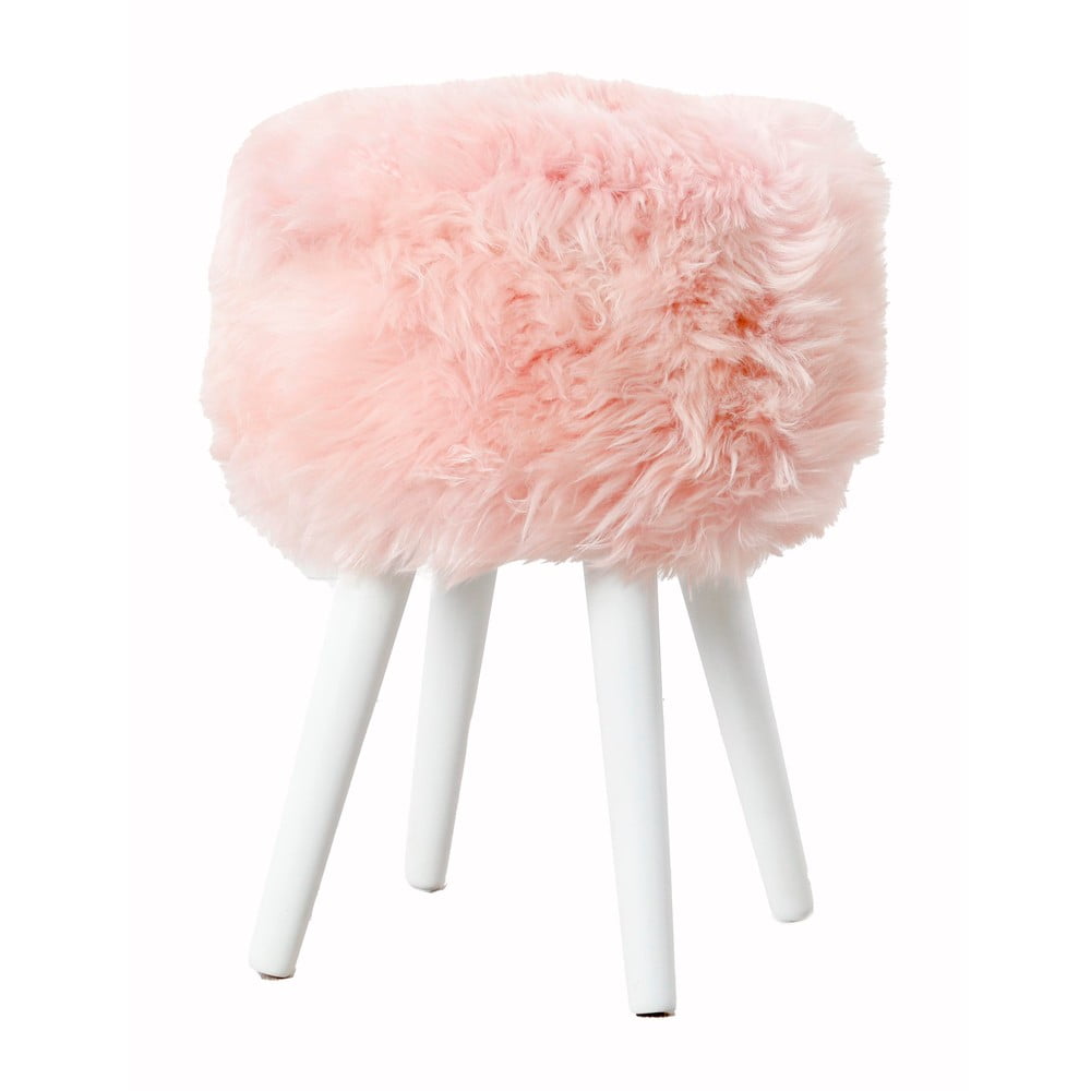 White ülőke rózsaszín szőrme ülőrésszel ⌀ 30 cm - native natural 