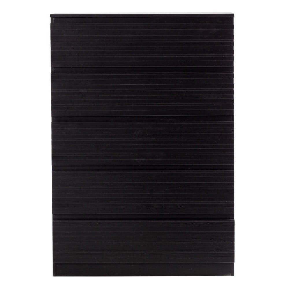 Fekete magas borovi fenyő komód 83x120 cm jente – woood