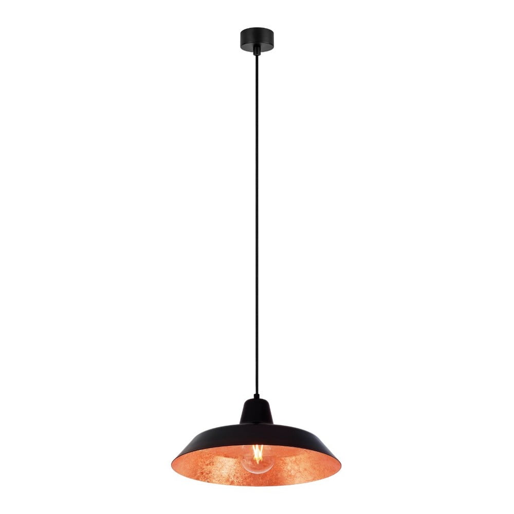 Cinco fekete függőlámpa rézszínű lámpabelsővel, ⌀ 35 cm - Bulb Attack