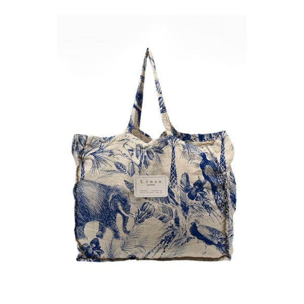 Safari kék-fehér szövet bevásárló táska - Surdic