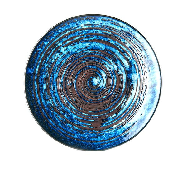 Copper Swirl kék kerámia tányér, ø 29 cm - MIJ