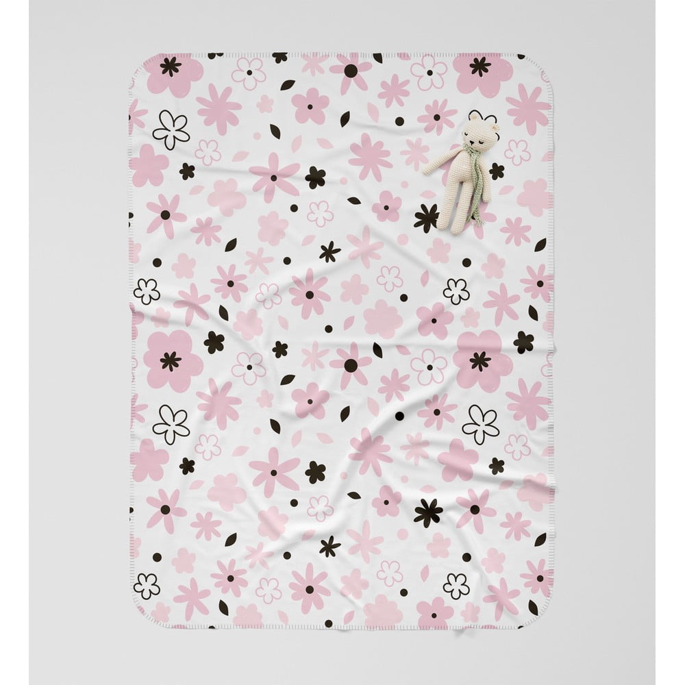 Fehér-rózsaszín gyerek takaró 85x125 cm – OYO kids
