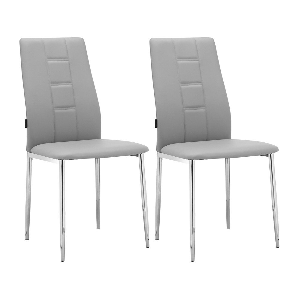 Szürke bőrutánzat étkezőszék szett 2 db-os Edita – Støraa