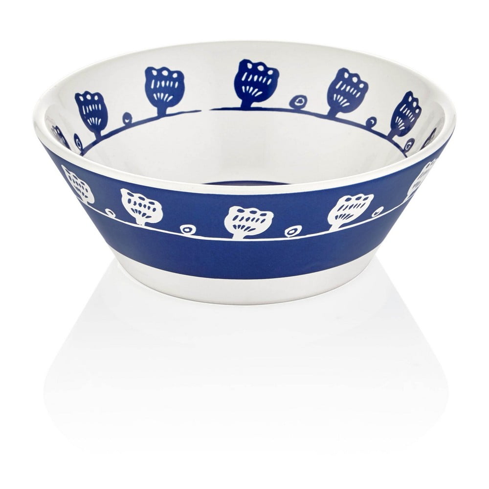 Bloom 4 db-os kék-fehér porcelán tálka szett, ⌀ 15 cm - Mia