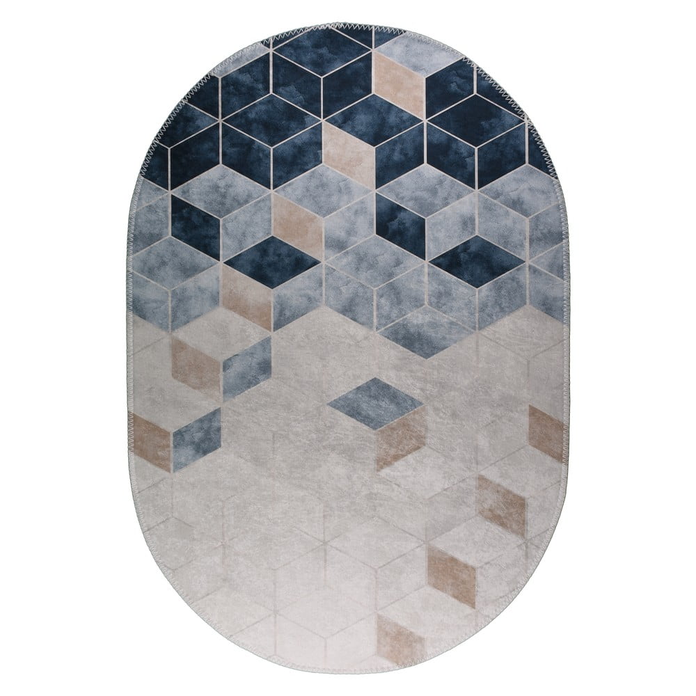 Fehér-kék mosható szőnyeg 160x230 cm – Vitaus