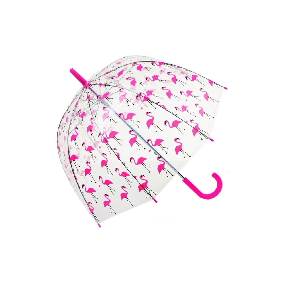 Birdcage Flamingo átlátszó esernyő, ⌀ 85 cm