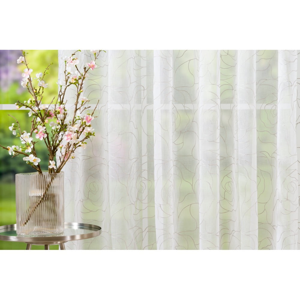 Bézs átlátszó függöny 300x245 cm Amanda – Mendola Fabrics