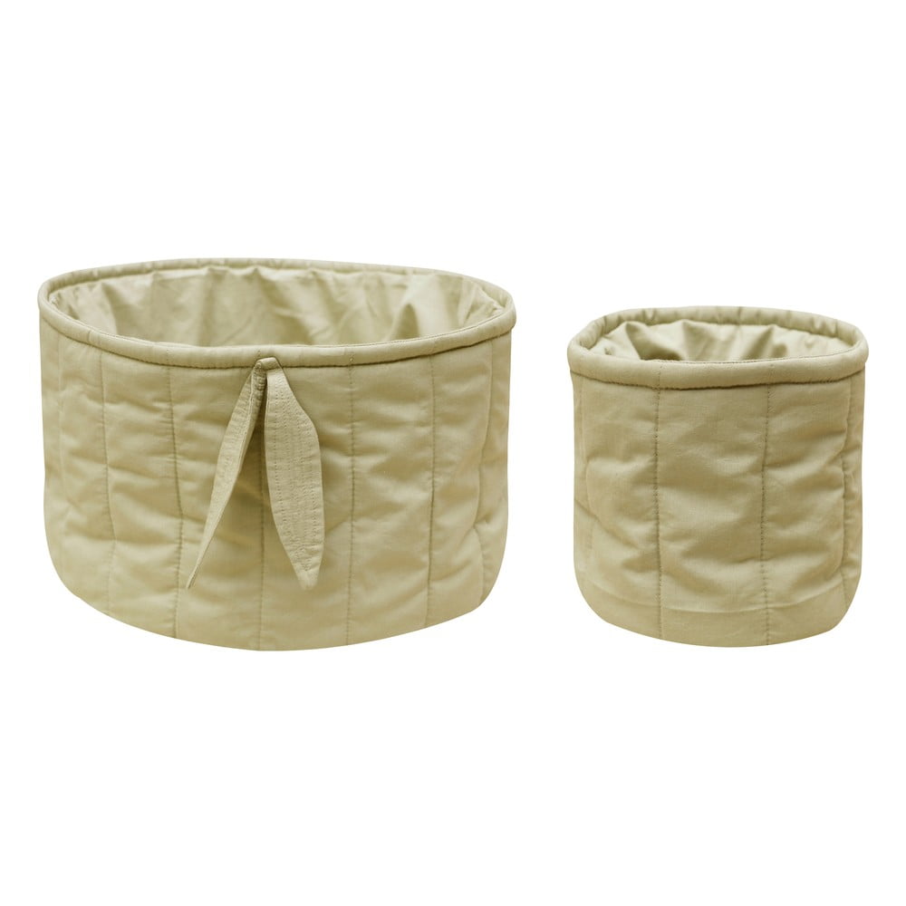 Világoszöld textil gyerek tárolódoboz szett 2 db-os ø 30x20 cm Bambie Olive – Lorena Canals