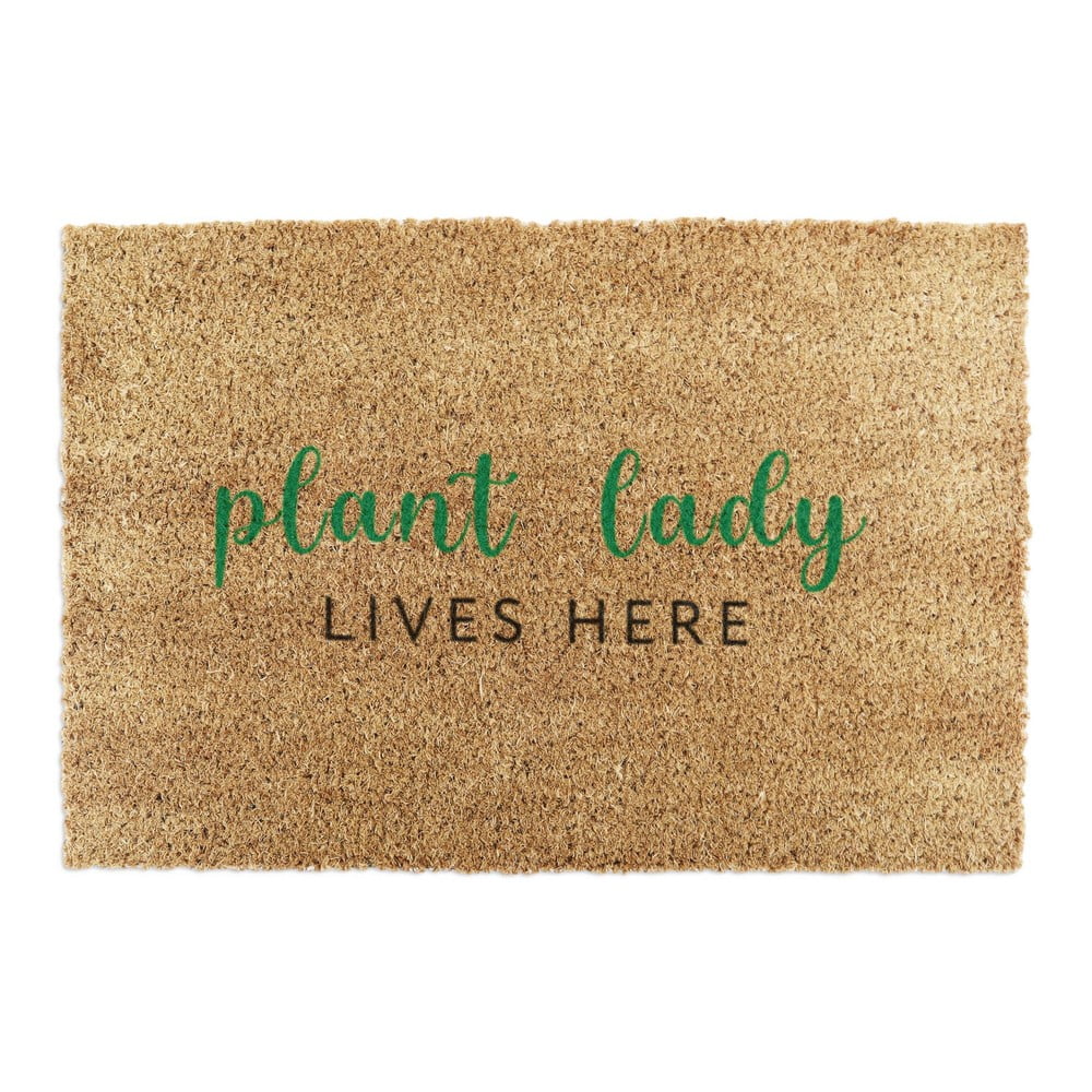Kókuszrost lábtörlő 40x60 cm Plant Lady Lives Here – Artsy Doormats