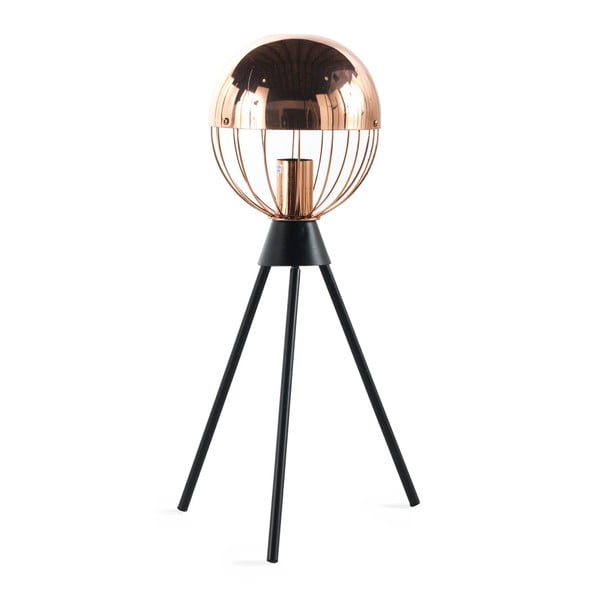 Accent fekete asztali lámpa rézszínű elemekkel - Geese