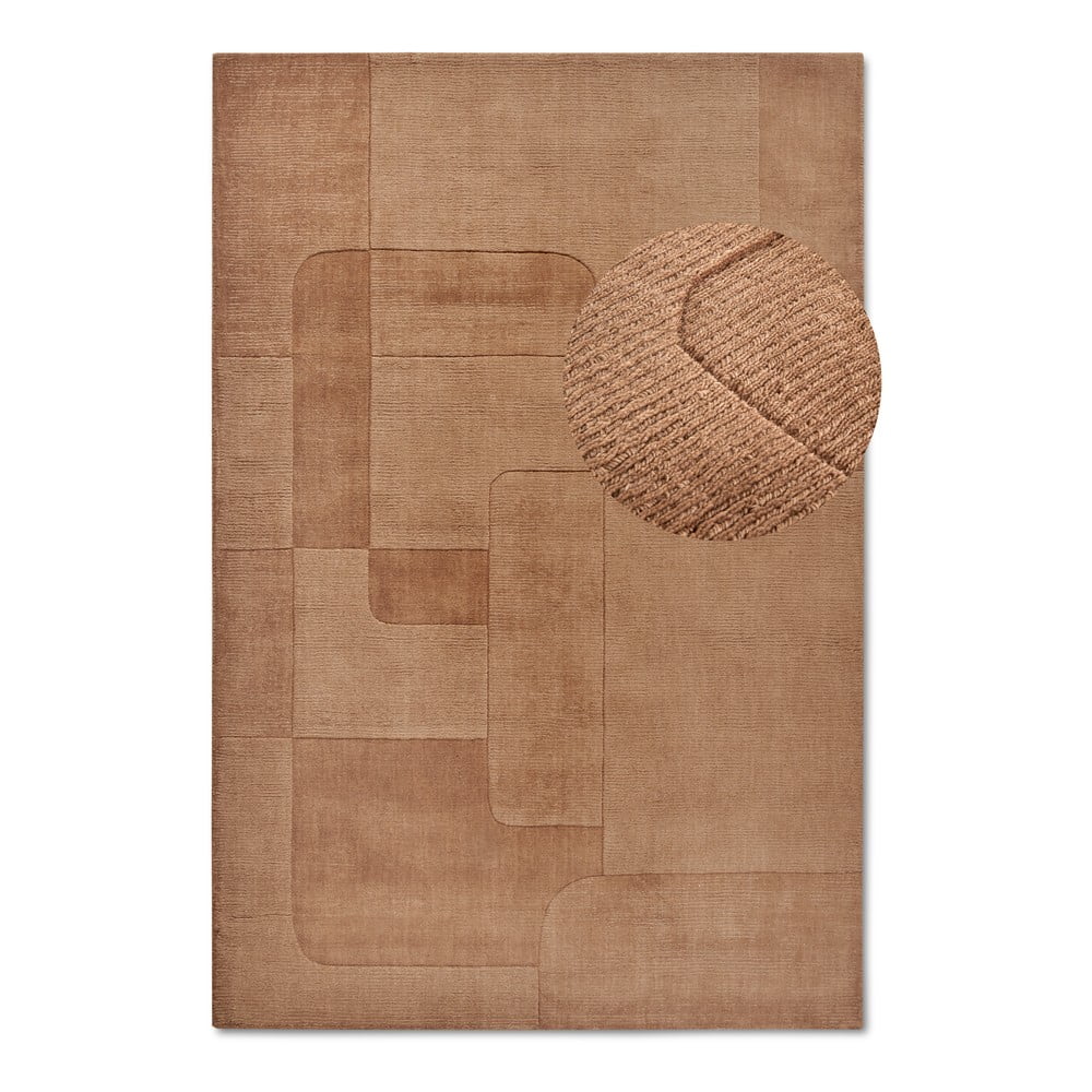 Barna kézi szövésű gyapjú szőnyeg 190x280 cm charlotte – villeroy&boch