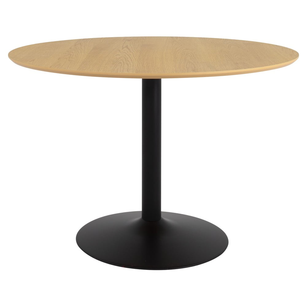 Kerek étkezőasztal tölgyfa dekoros asztallappal ø 110 cm taco – tenzo