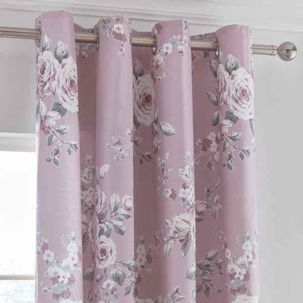 Canterbury rózsaszín-szürke függöny, 168 x 183 cm - Catherine Lansfield