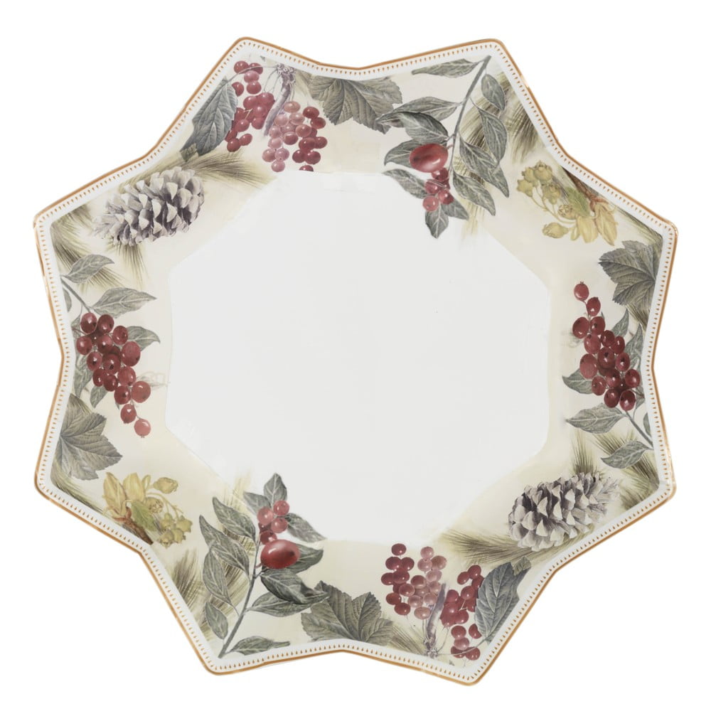 Sottobosco porcelán tálaló tányér, hossz 24 cm - Brandani