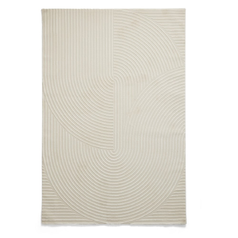 Krémszínű mosható szőnyeg újrahasznosított szálakból 160x230 cm flores – think rugs