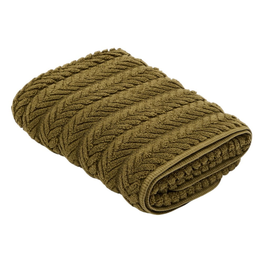 Zöld frottír pamut fürdőlepedő 70x140 cm Rune – Kave Home