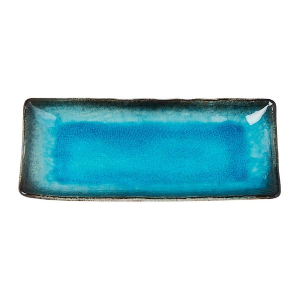 Sky kék kerámia szervírozó tányér, 29 x 12 cm - MIJ