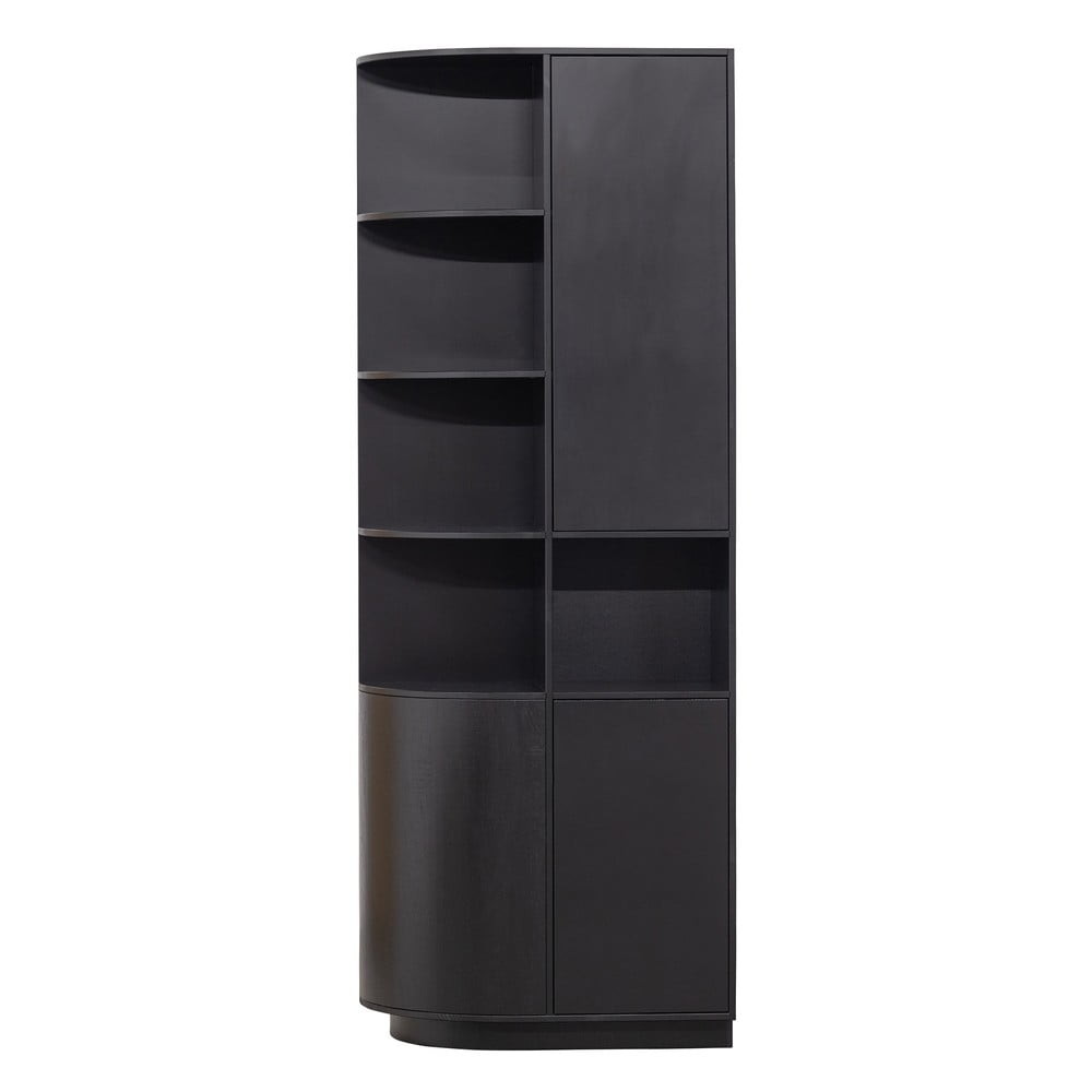 Fekete borovi fenyő moduláris könyvespolc 78x210 cm finca – woood