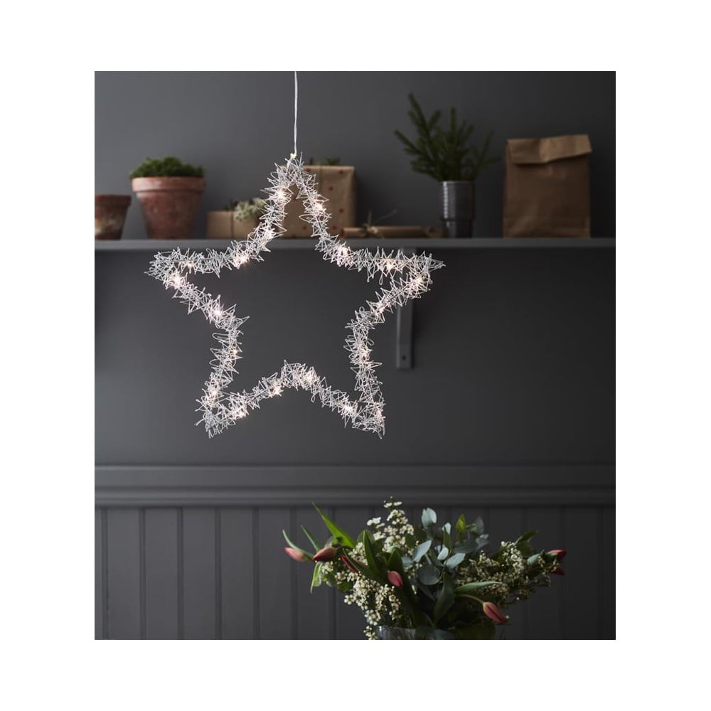 Ezüstszínű fénydekoráció karácsonyi mintával ø 46 cm Tangle – Markslöjd