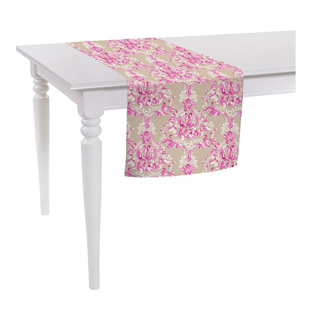 Butterflies bézs-rózsaszín asztali futó, 140 x 40 cm - Mike & Co. NEW YORK
