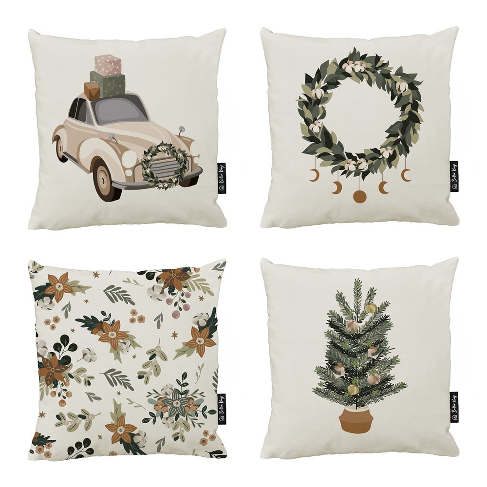 Párnahuzat szett karácsonyi mintával, 4 db-os 45x45 cm Festive Mood – Butter Kings
