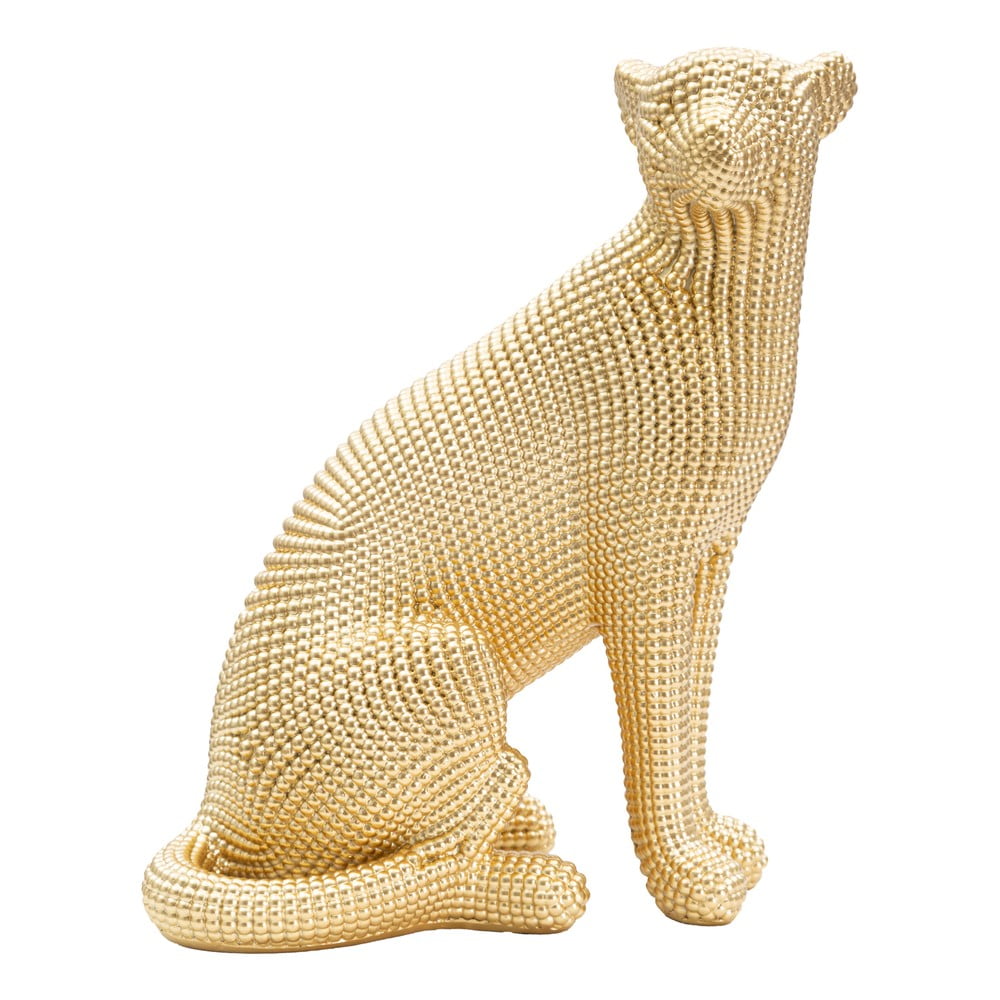 Leopard fém szobor aranyszínű dekorral - Mauro Ferretti