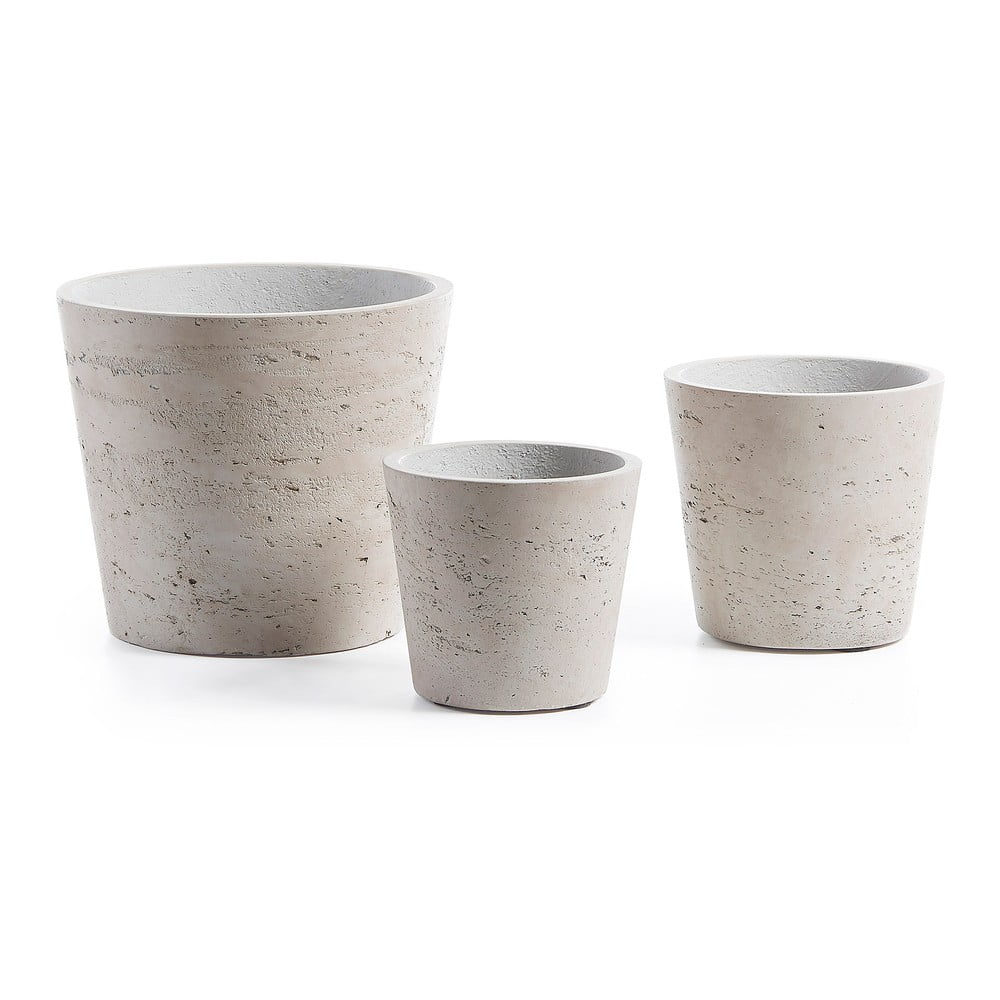 Beton virágcserép készlet 3 db-os ø 23,5 cm Low – Kave Home