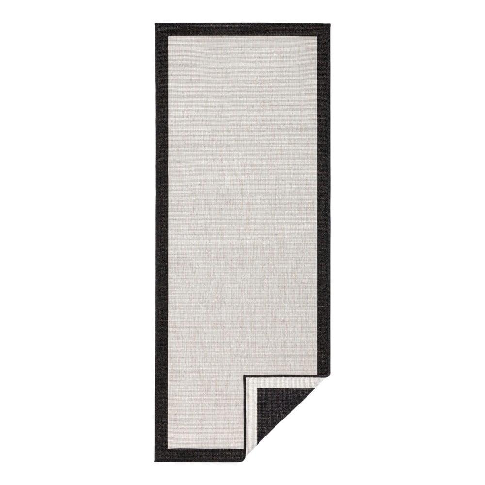 Panama fekete-krémszínű kültéri szőnyeg, 80 x 350 cm - NORTHRUGS