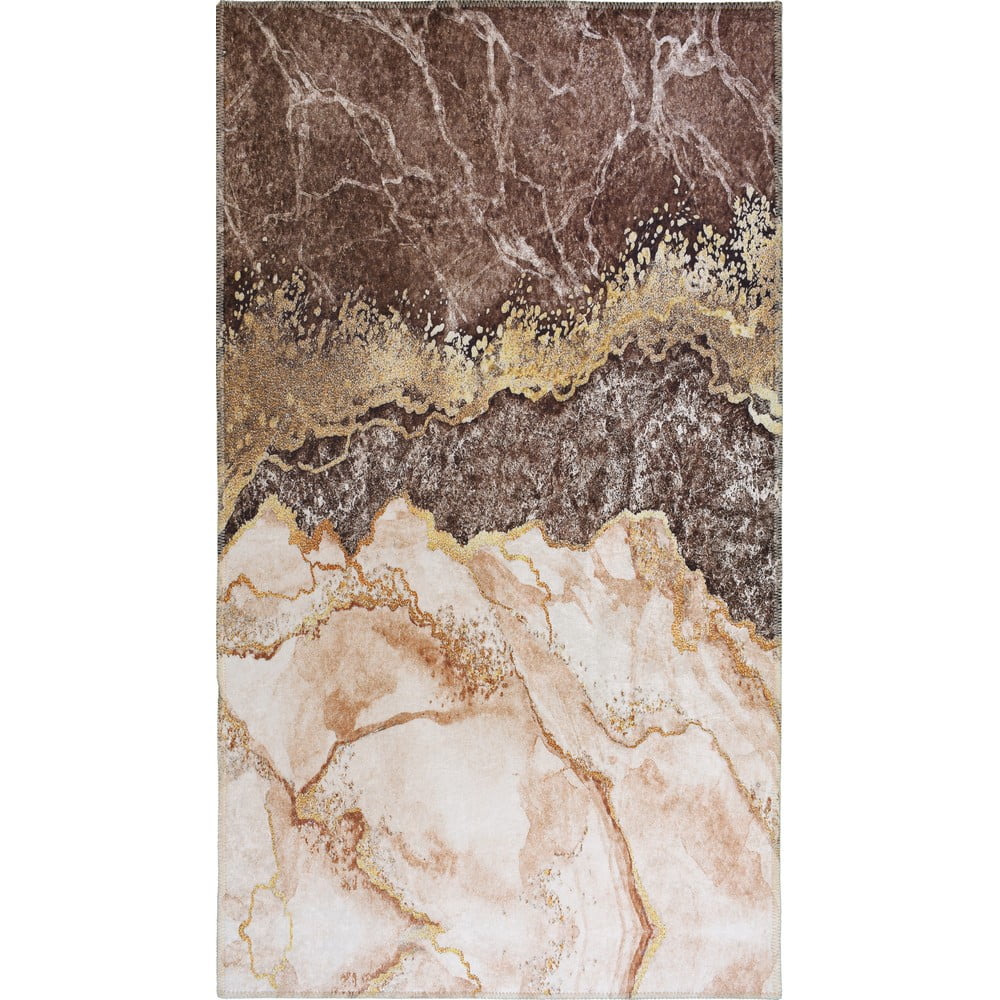 Konyakbarna-krémszínű mosható szőnyeg 180x120 cm - Vitaus