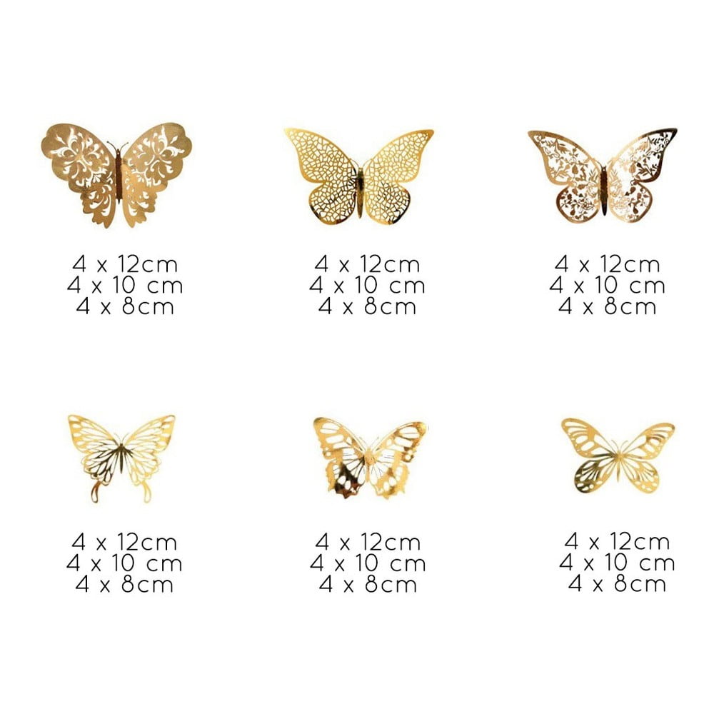 Butterflies Gold 36 db öntapadós aranyszínű pillangó - Ambiance
