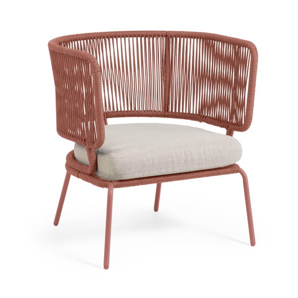Nadin terrakotta színű acélszerkezetű kerti szék - La Forma