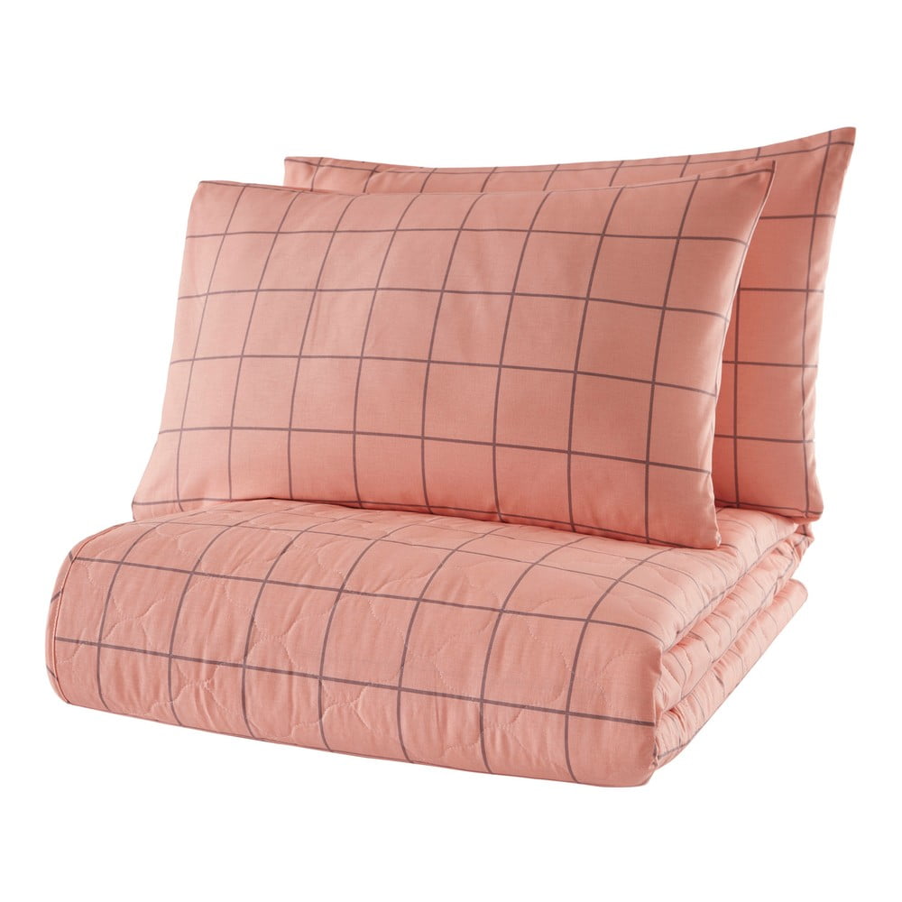 Piga rózsaszín ágytakaró 2 db ranforce pamut párnahuzattal, 225 x 240 cm - mijolnir